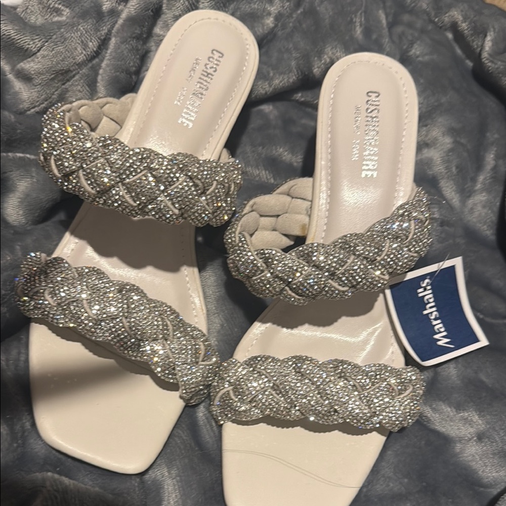 Women's Silver Braided Sandals